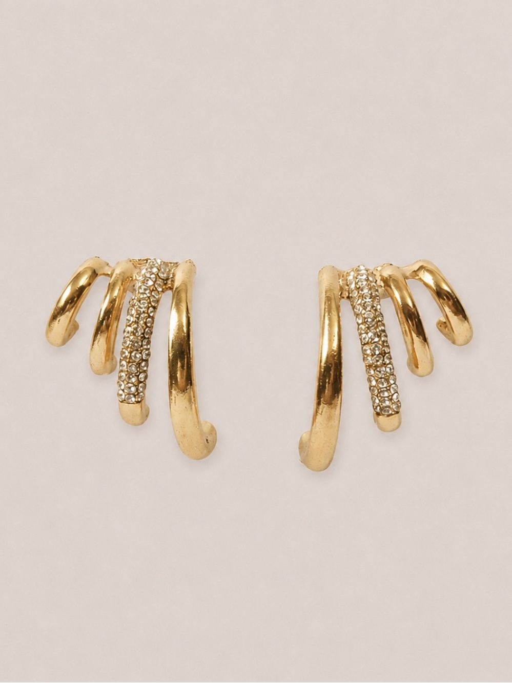 New! Gold Cuff Post Earrings NWOT